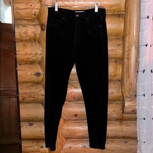 Topshop - Black Corduroy High-Rise Skinny Pants - Size W28/L30